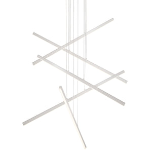 Vega 5 Head Brushed Gold LED Multi Pendant