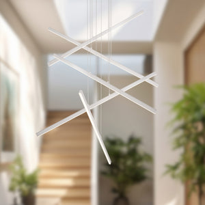 Vega 5 Head Brushed Gold LED Multi Pendant