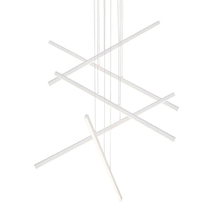 Vega 5 Head Brushed Gold LED Multi Pendant