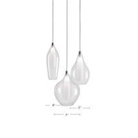 Victoria 3 Head Chrome LED Multi Pendant