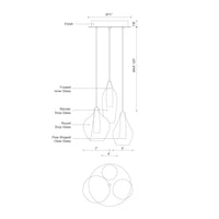 Victoria 3 Head Chrome LED Multi Pendant
