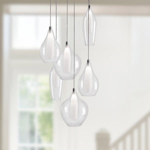 Victoria 6 Head Chrome LED Multi Pendant