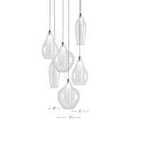 Victoria 6 Head Chrome LED Multi Pendant