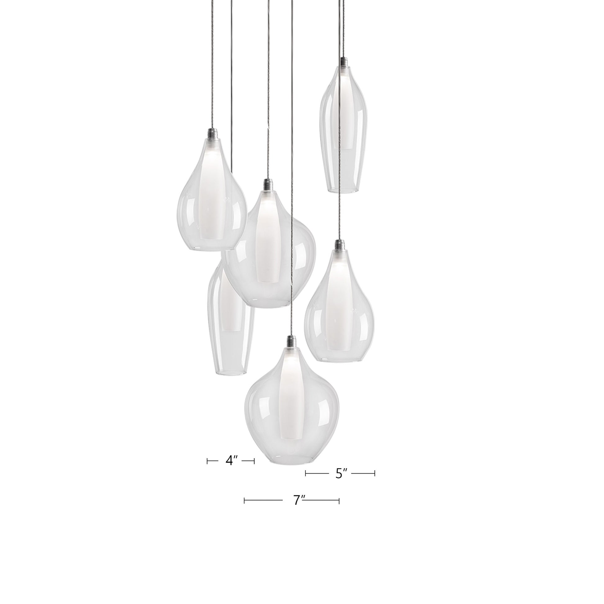 Victoria 6 Head Chrome LED Multi Pendant