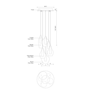 Victoria 6 Head Chrome LED Multi Pendant