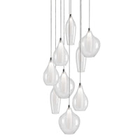 Victoria 9 Head Chrome LED Multi Pendant