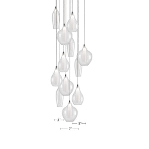 Victoria 12 Head Chrome LED Multi Pendant