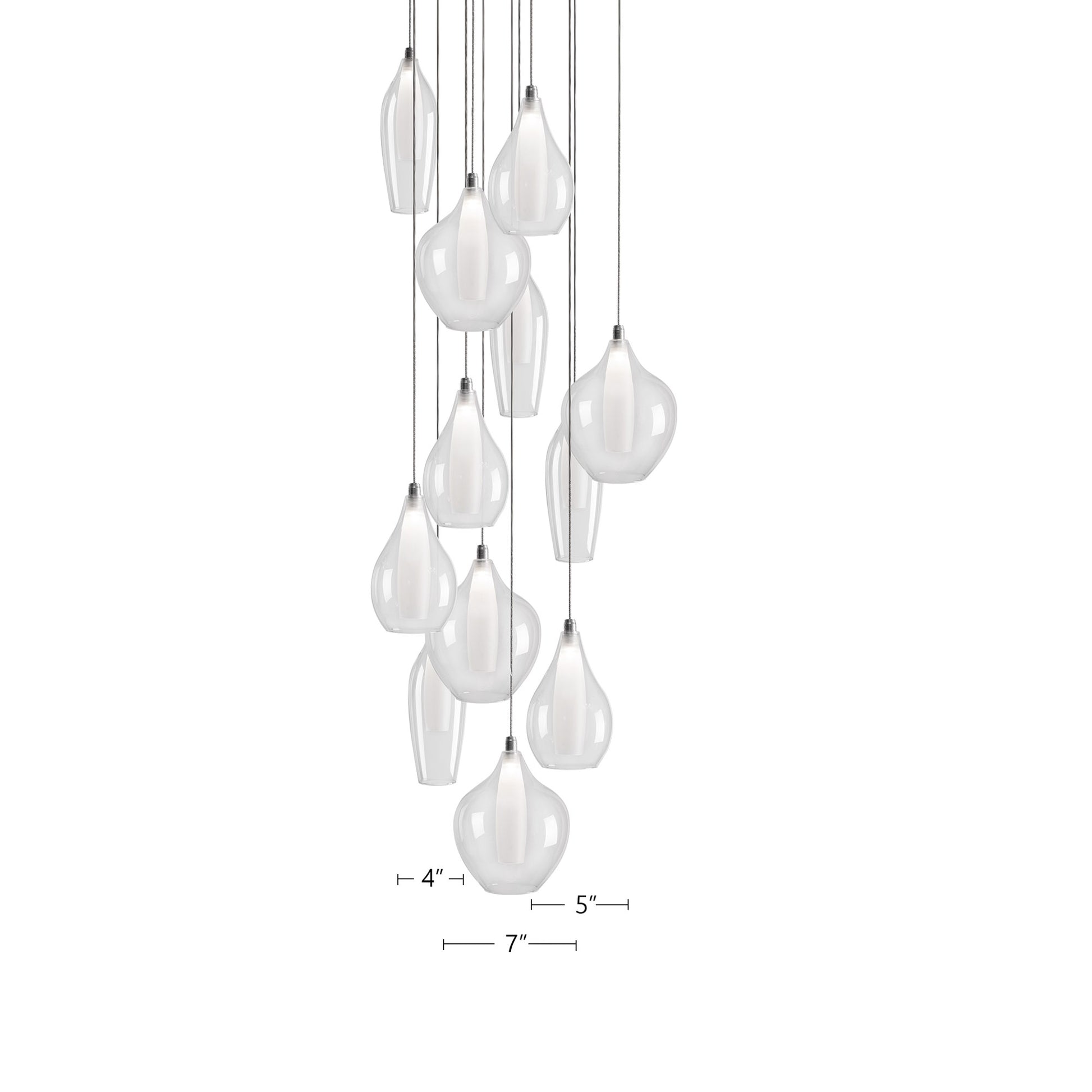 Victoria 12 Head Chrome LED Multi Pendant