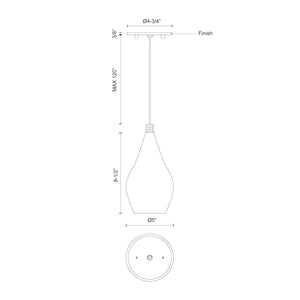 Victoria 5-in Chrome LED Pendant