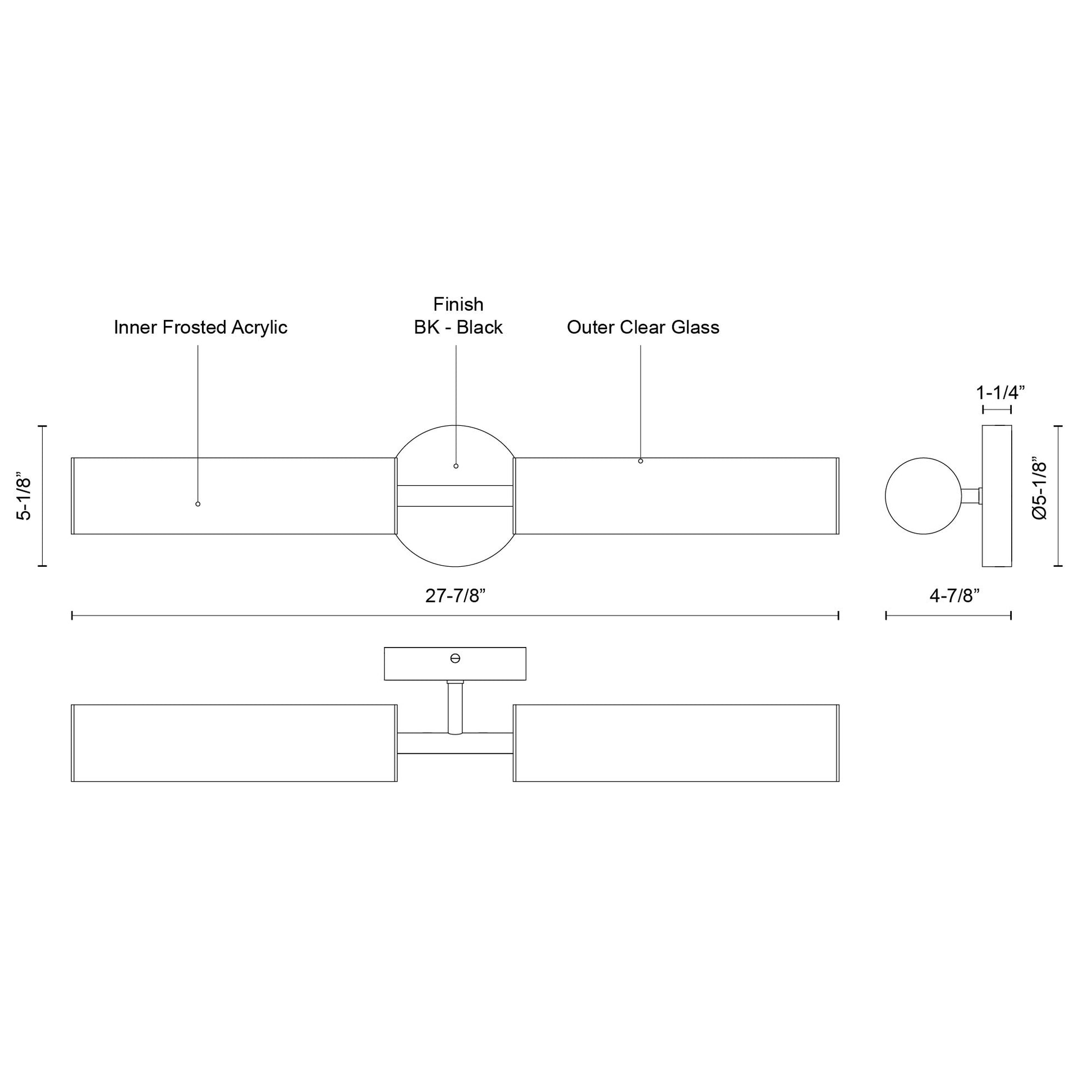 Braga 28-in Black LED Vanity