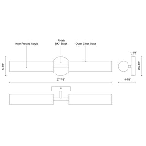 Braga 28-in Black LED Vanity