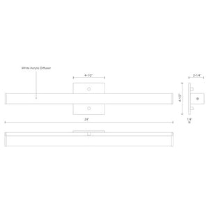 Jane-Slim 24-in Chrome LED Vanity