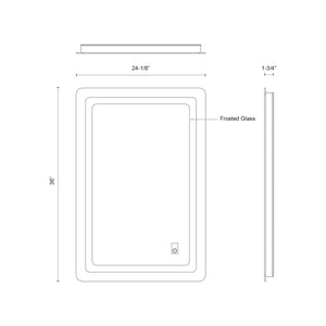 Seneca 24-in Sandblasted Merc Edge LED Vanity Mirror