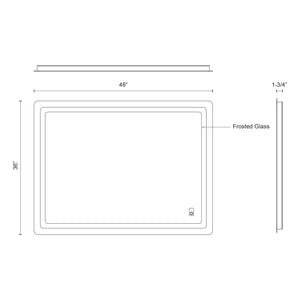 Seneca 48-in Sandblasted Merc Edge LED Vanity Mirror