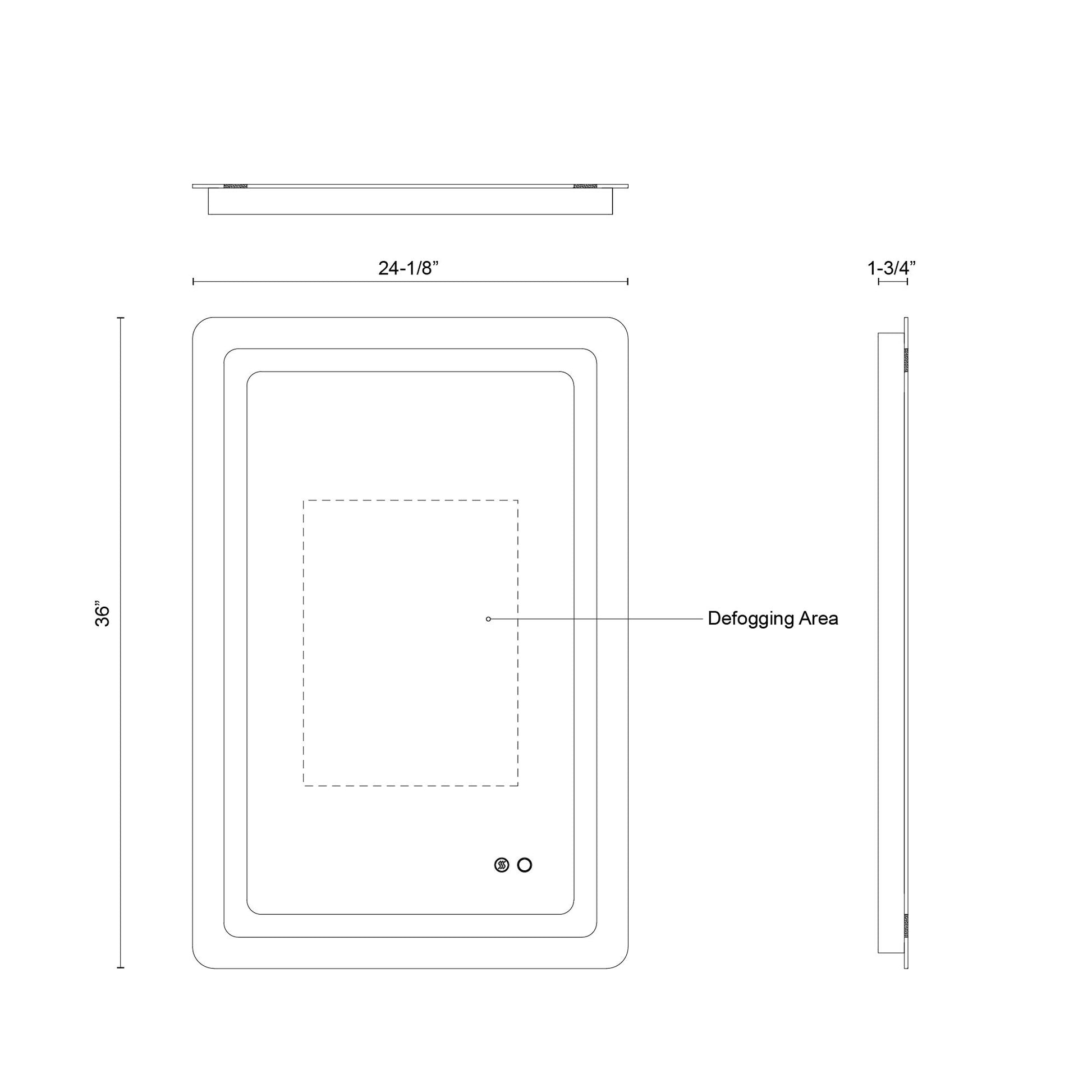 Seneca 24-in Sandblasted Merc Edge LED Vanity Mirror