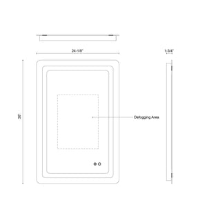 Seneca 24-in Sandblasted Merc Edge LED Vanity Mirror