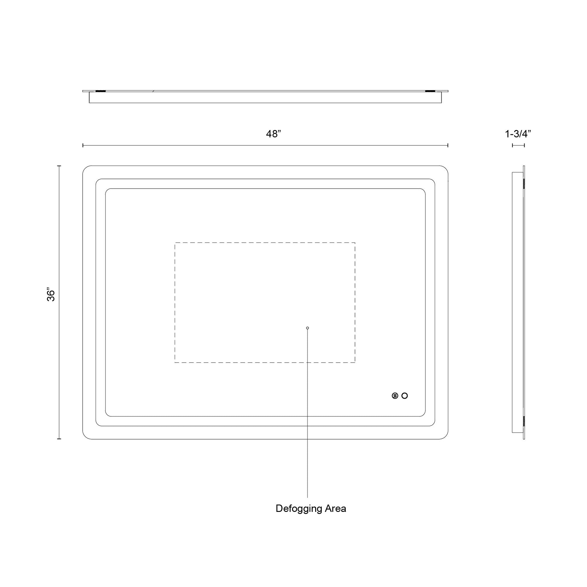 Seneca 48-in Sandblasted Merc Edge LED Vanity Mirror