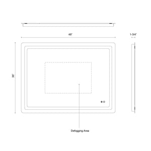 Seneca 48-in Sandblasted Merc Edge LED Vanity Mirror