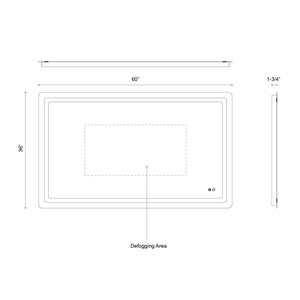 Seneca 60-in Sandblasted Merc Edge LED Vanity Mirror