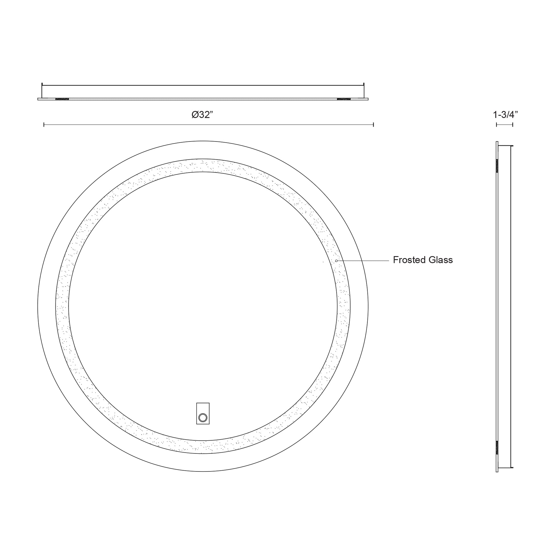 Hillmont 32-in Sandblasted Merc Edge LED Vanity Mirror