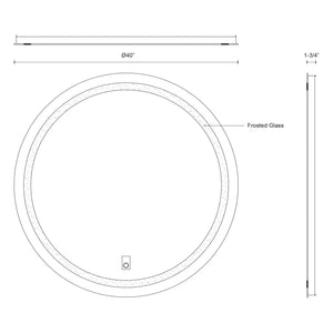 Hillmont 40-in Sandblasted Merc Edge LED Vanity Mirror