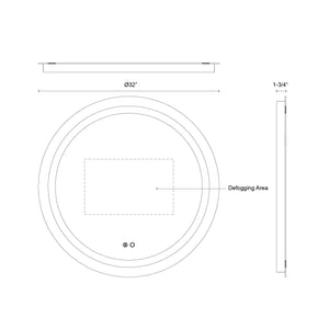 Hillmont 32-in Sandblasted Merc Edge LED Vanity Mirror