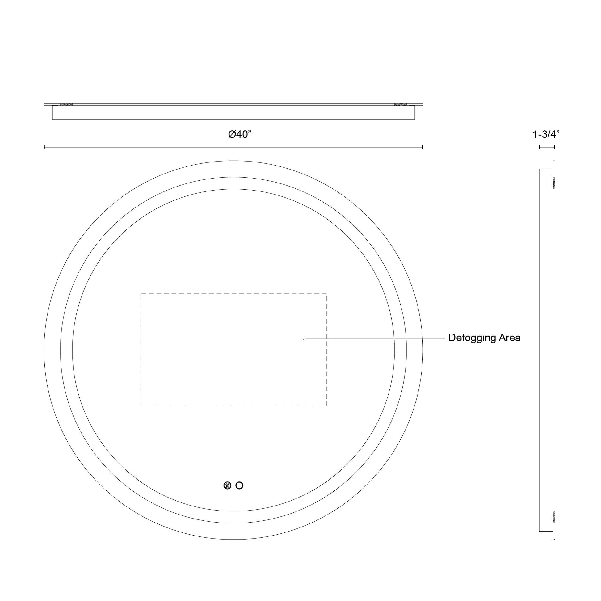 Hillmont 40-in Sandblasted Merc Edge LED Vanity Mirror
