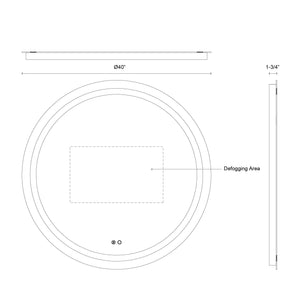 Hillmont 40-in Sandblasted Merc Edge LED Vanity Mirror