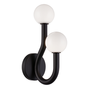 With flowing arms featuring round Opal glass, the Joelle incorporates a mix of style and elegance that could enhance the visual impact. Finishes include chandeliers and wall sconces in Aged Gold Brass and Matte Black.