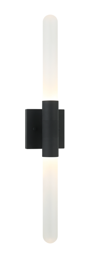 Aydin is a Modern LED with cylindrical tube and frosted glass shade. Available in either Aged Gold Brass or Matte Black finish.