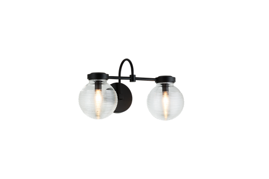 The Ridge collection is designed with ribbed glass globes that create a harmonious century-old feel. Gorgeous and stylish, comes in a single pendant and one light, two light, three light or four light wall sconce option. Matte Black or Chrome finishes.