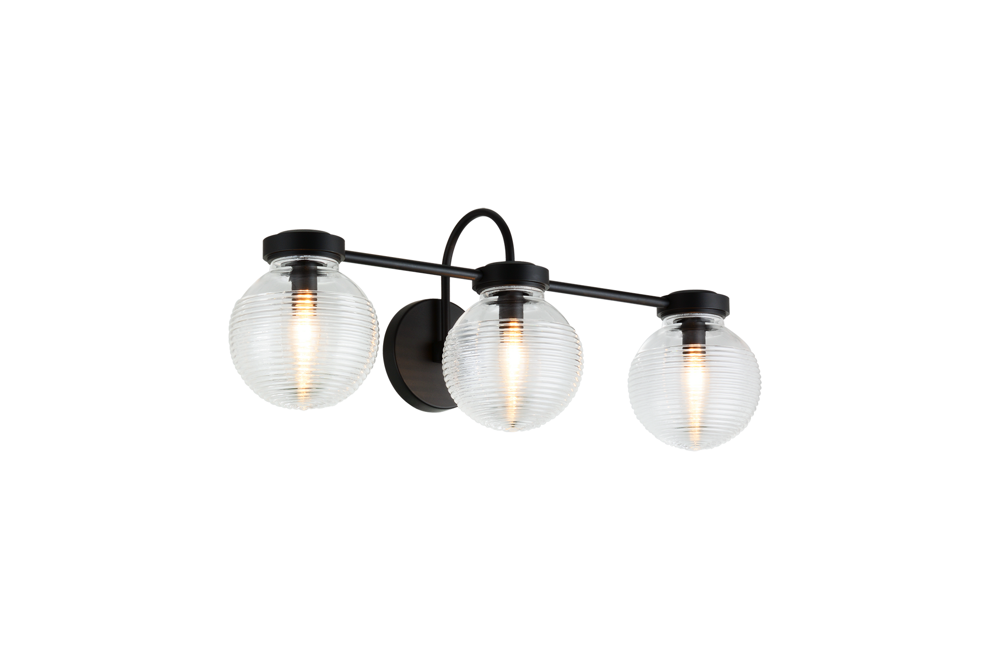 The Ridge collection is designed with ribbed glass globes that create a harmonious century-old feel. Gorgeous and stylish, comes in a single pendant and one light, two light, three light or four light wall sconce option. Matte Black or Chrome finishes.