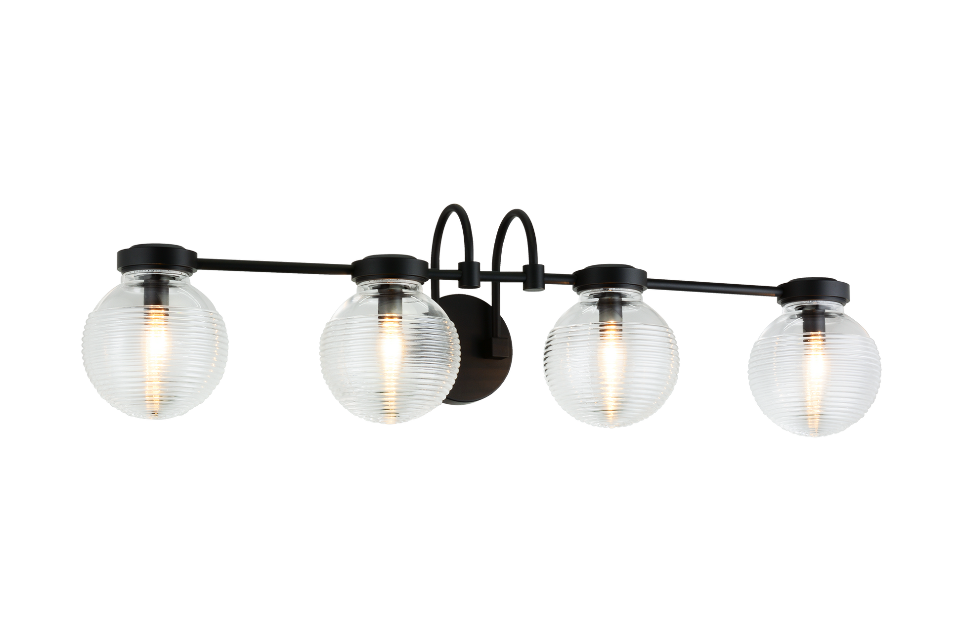 The Ridge collection is designed with ribbed glass globes that create a harmonious century-old feel. Gorgeous and stylish, comes in a single pendant and one light, two light, three light or four light wall sconce option. Matte Black or Chrome finishes.