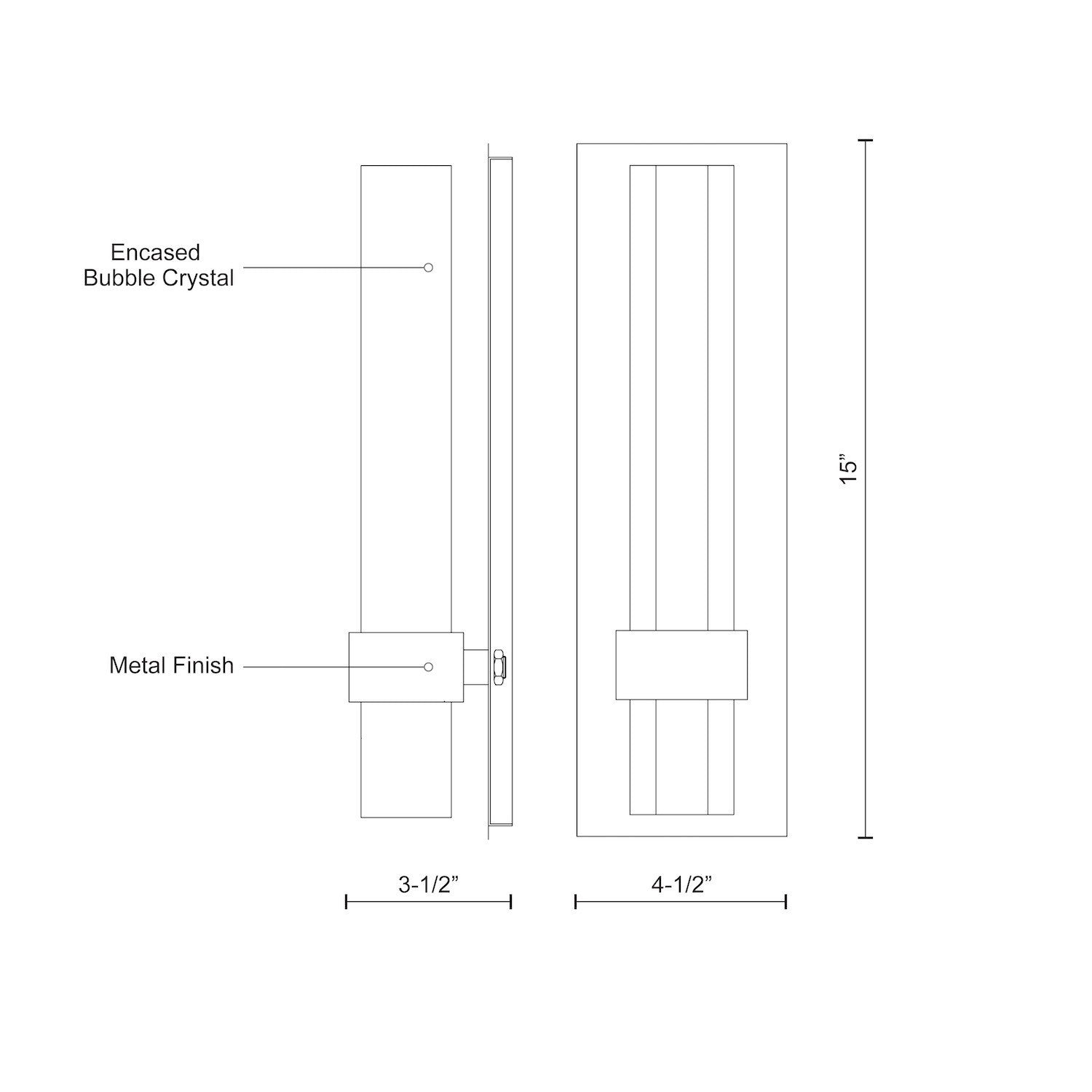 Warwick 15-in Black LED Wall Sconce