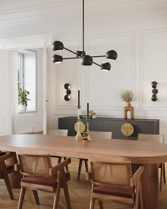 Willow 37-in Matte Black 6 Lights Chandeliers