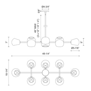 Willow 48-in Linear Pendant