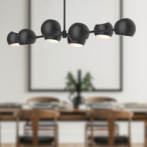 Willow 48-in Matte Black 8 Lights Linear Pendant