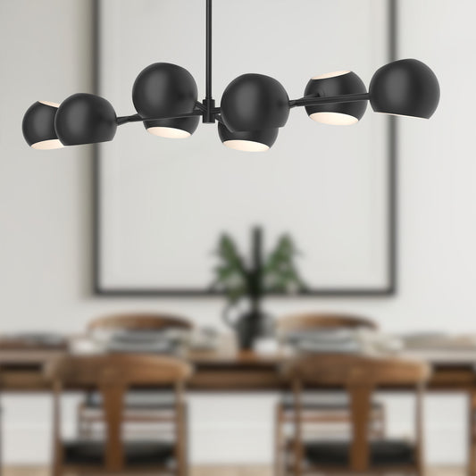 Willow 48-in Matte Black 8 Lights Linear Pendant