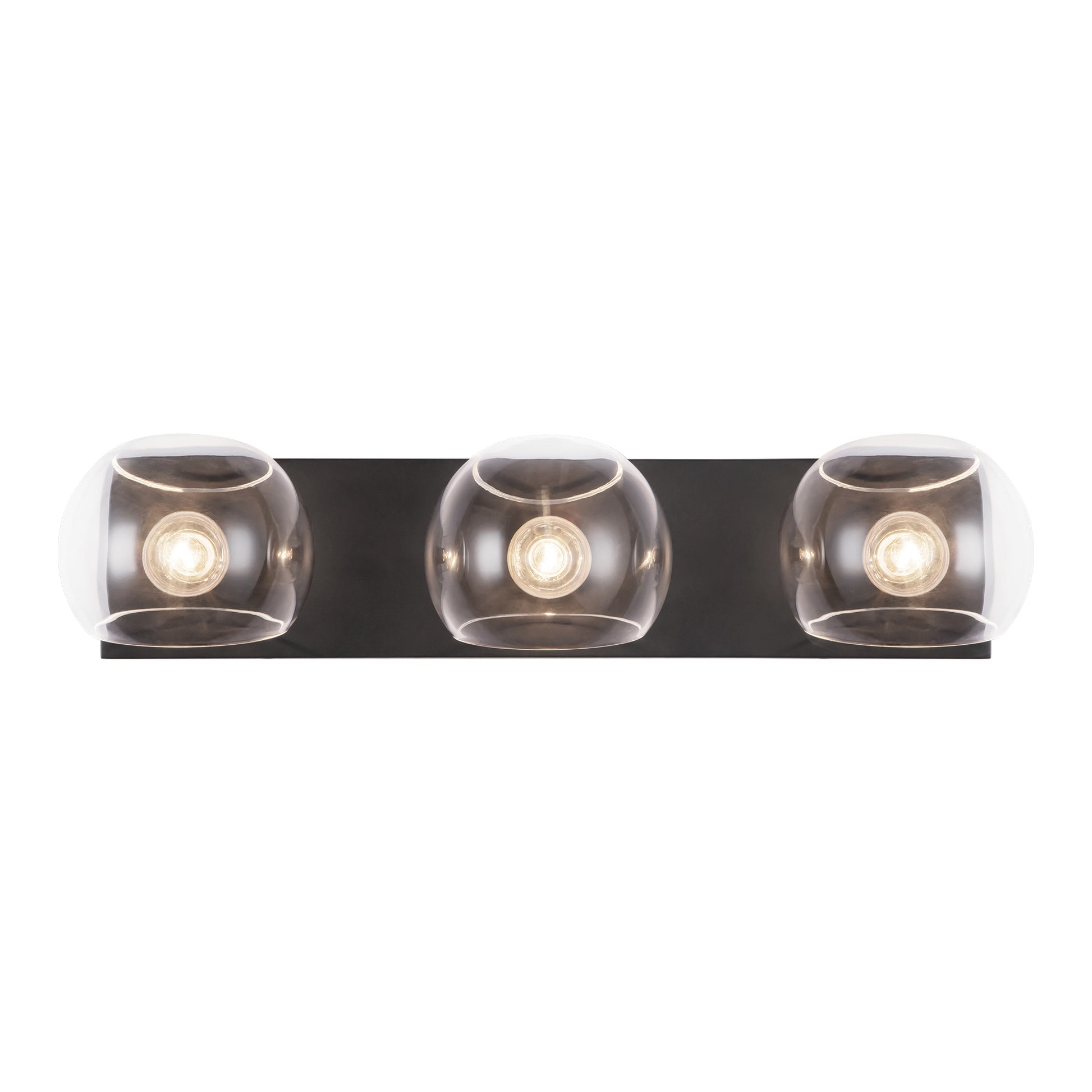 Willow 22-in Matte Black/Smoked Solid Glass 3 Lights Vanity