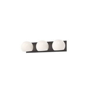 Willow 22-in Matte Black/Smoked Solid Glass 3 Lights Vanity