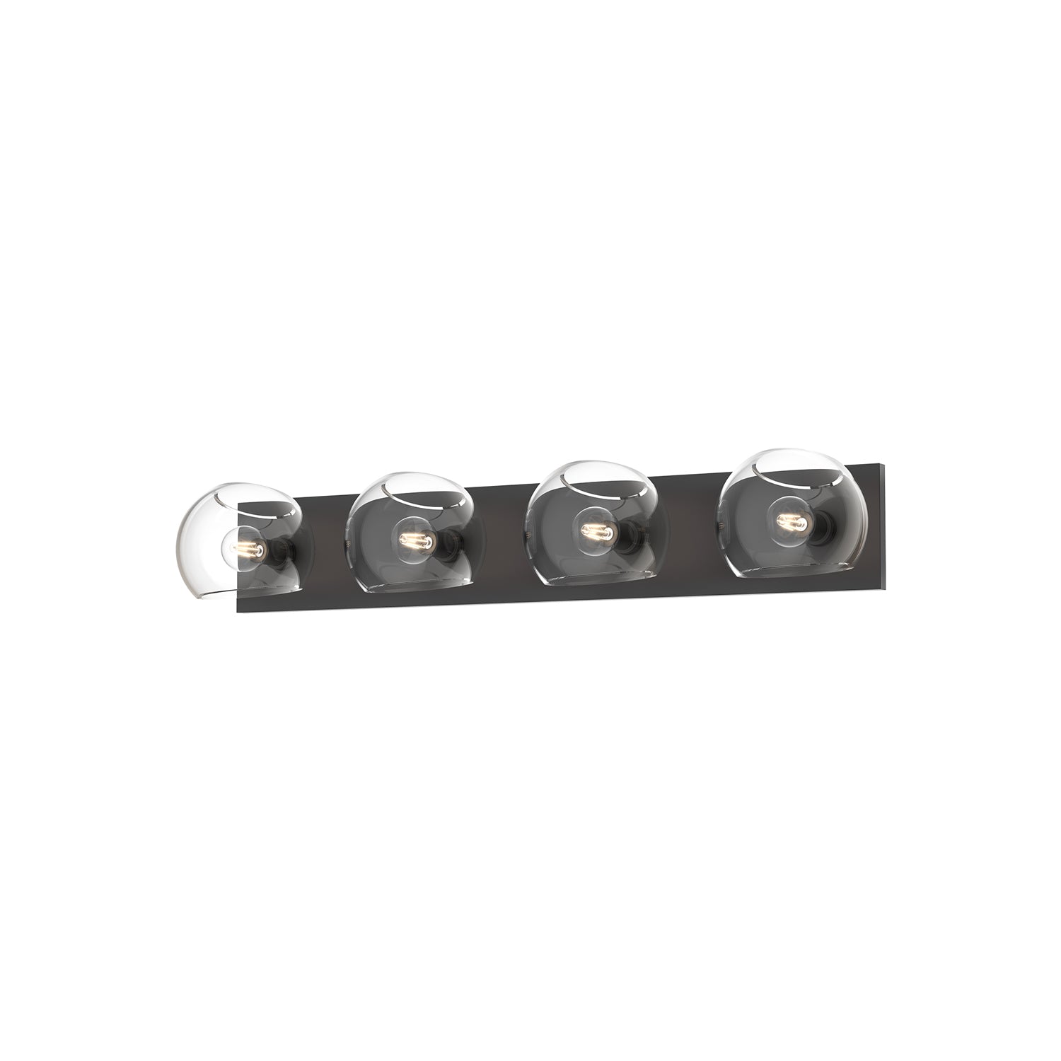 Willow 31-in Matte Black/Smoked Solid Glass 4 Lights Vanity