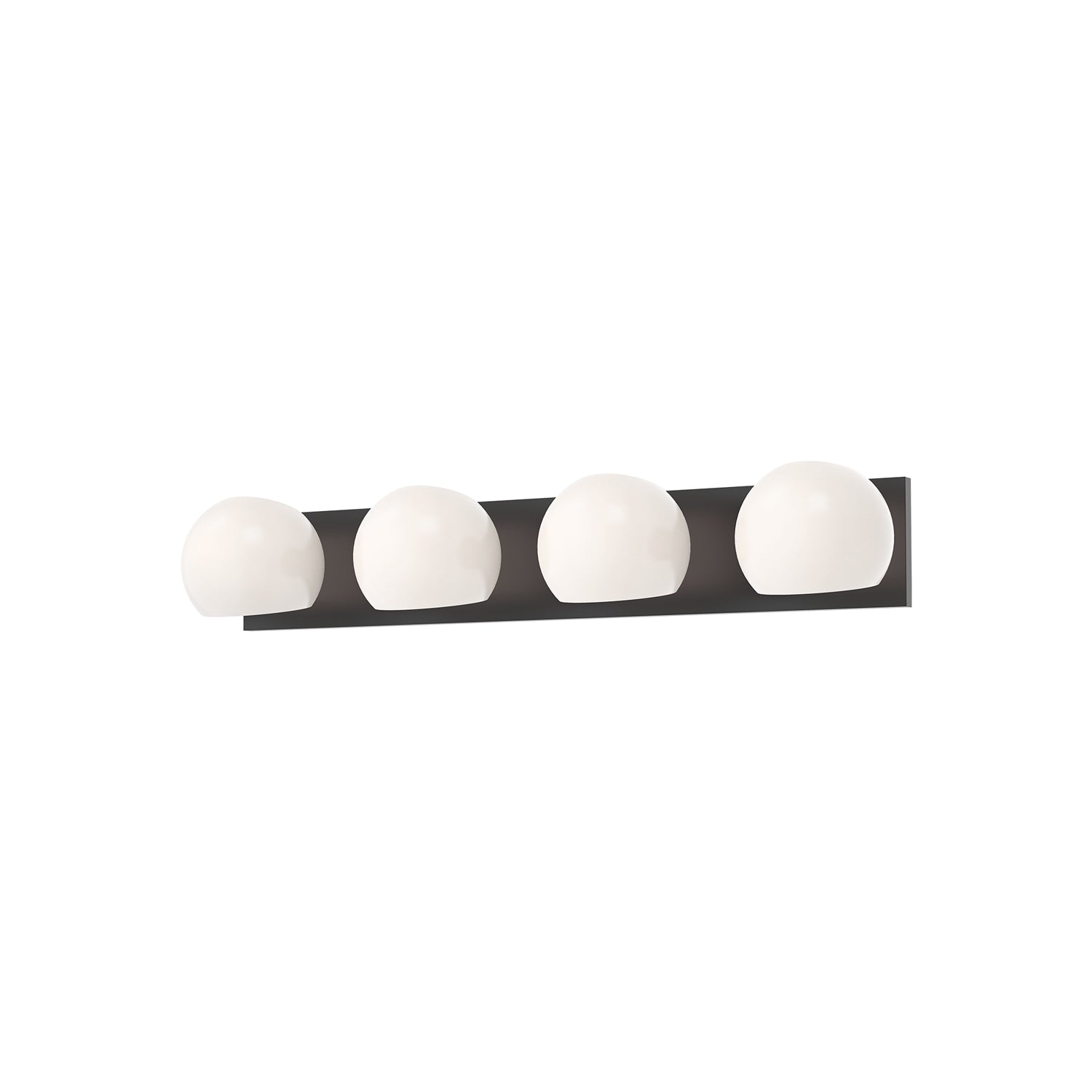 Willow 31-in Matte Black/Smoked Solid Glass 4 Lights Vanity