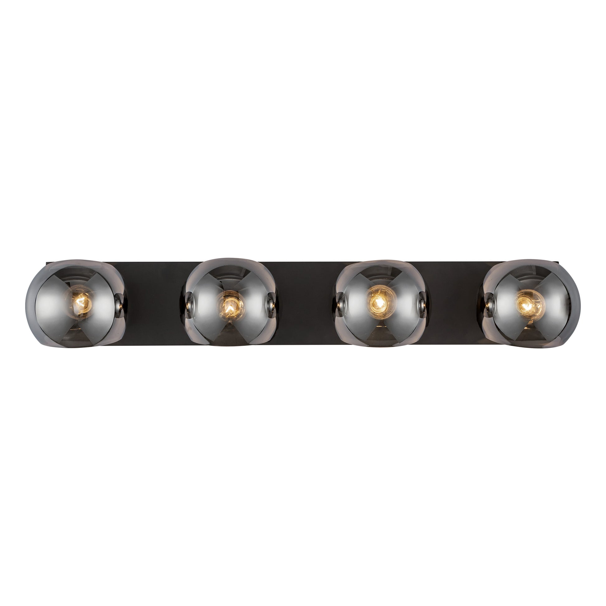 Willow 31-in Matte Black/Smoked Solid Glass 4 Lights Vanity