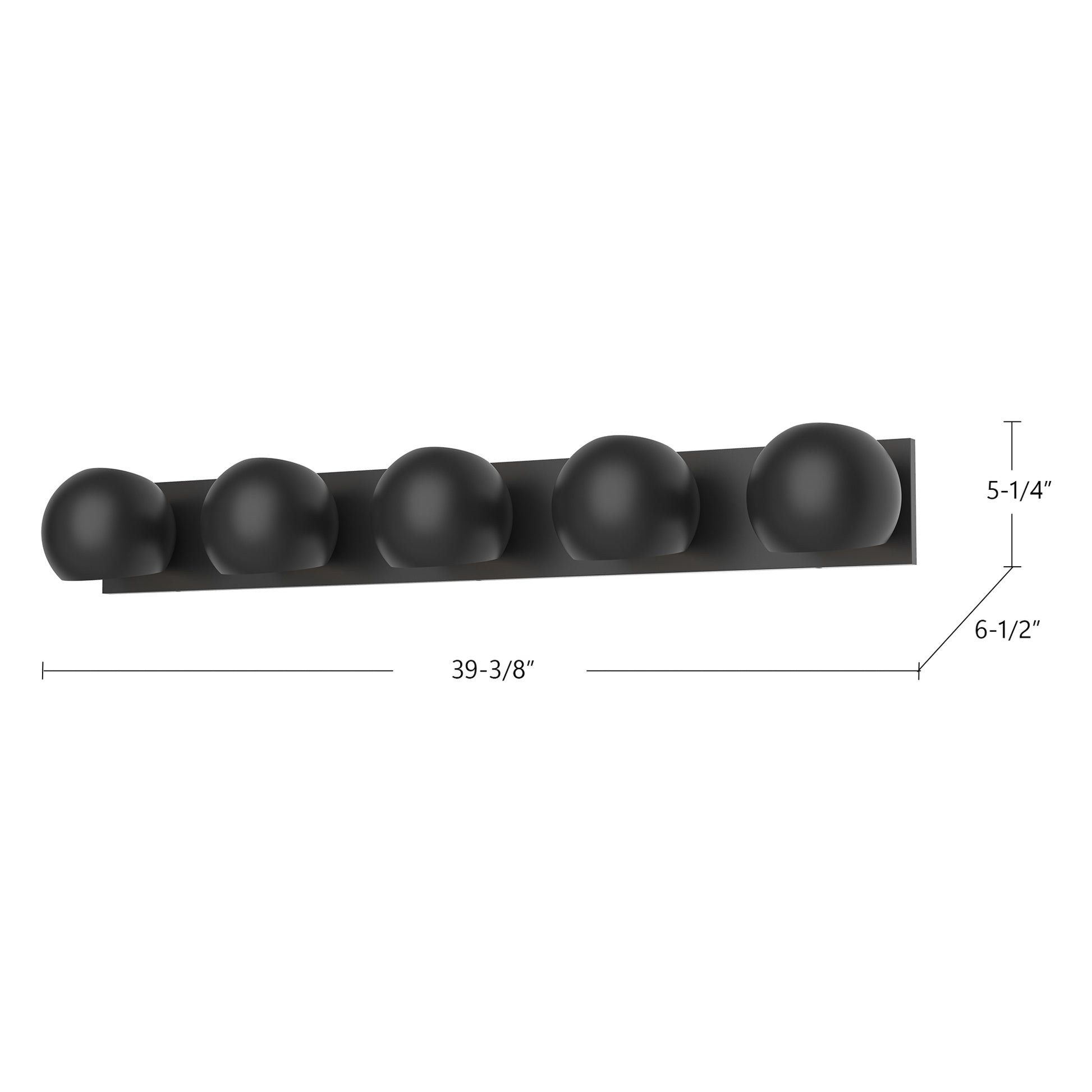 Willow 40-in Matte Black 5 Lights Vanity