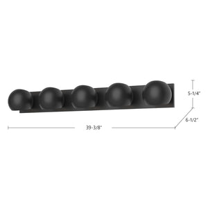 Willow 40-in Matte Black 5 Lights Vanity