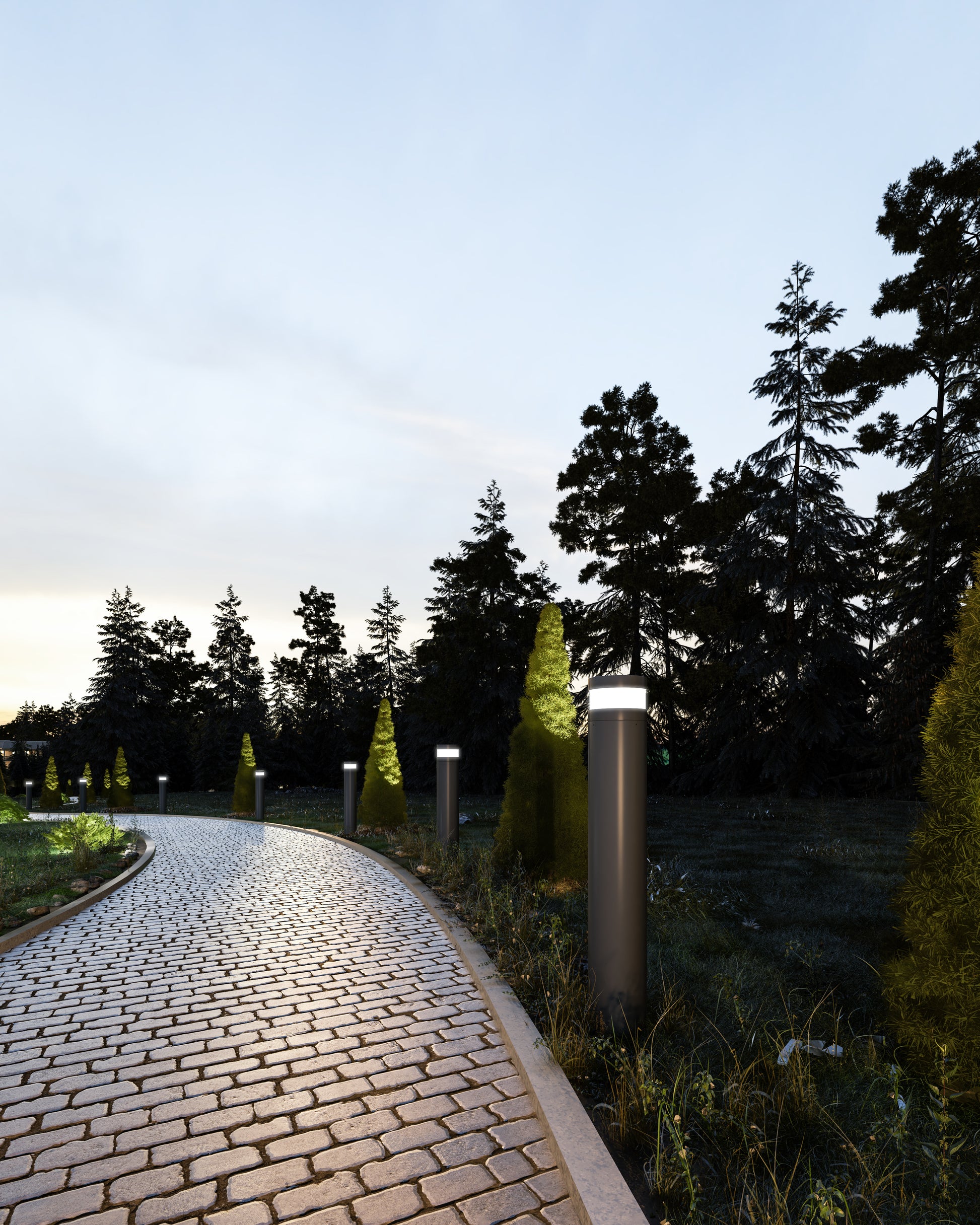 Windermere 38-in Black LED Exterior Bollard