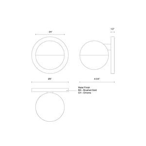 Pluto 5-in Wall Sconce