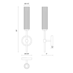 Colby 20-in Matte Black/Tan Jute Socket Wall/Vanity Light