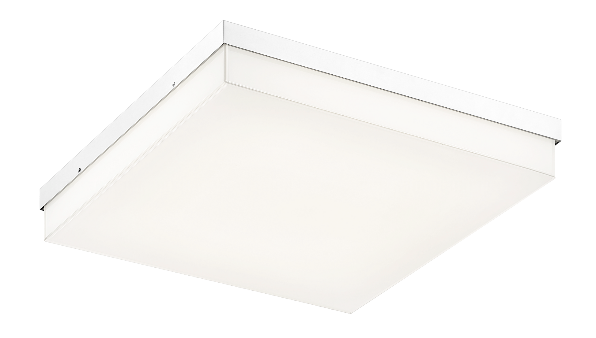 Sleek square and rectangular shape is the signature of this product.The clean lines represent simplicity at its best. The base comes in Chrome or Oxidized Black paired with a painted white glass shade. Available in both a LED wall sconce and flush mount.