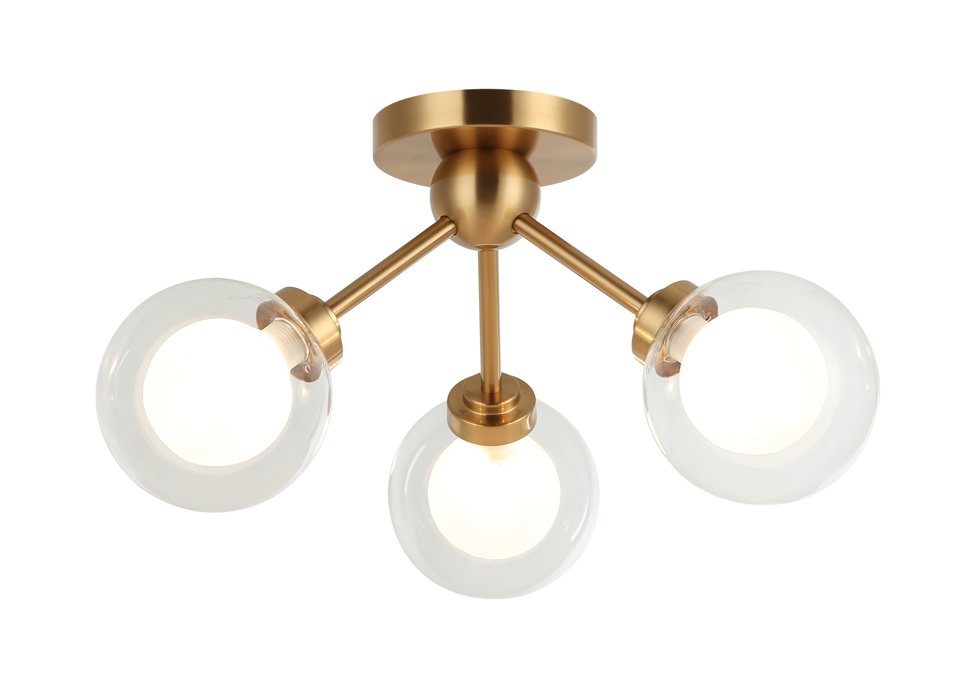 A chandelier inspired by the solar system, the Solaris comes with white opal inner glass and clear outer glass.The design typically aims to capture a celestial, orbital aesthetic.